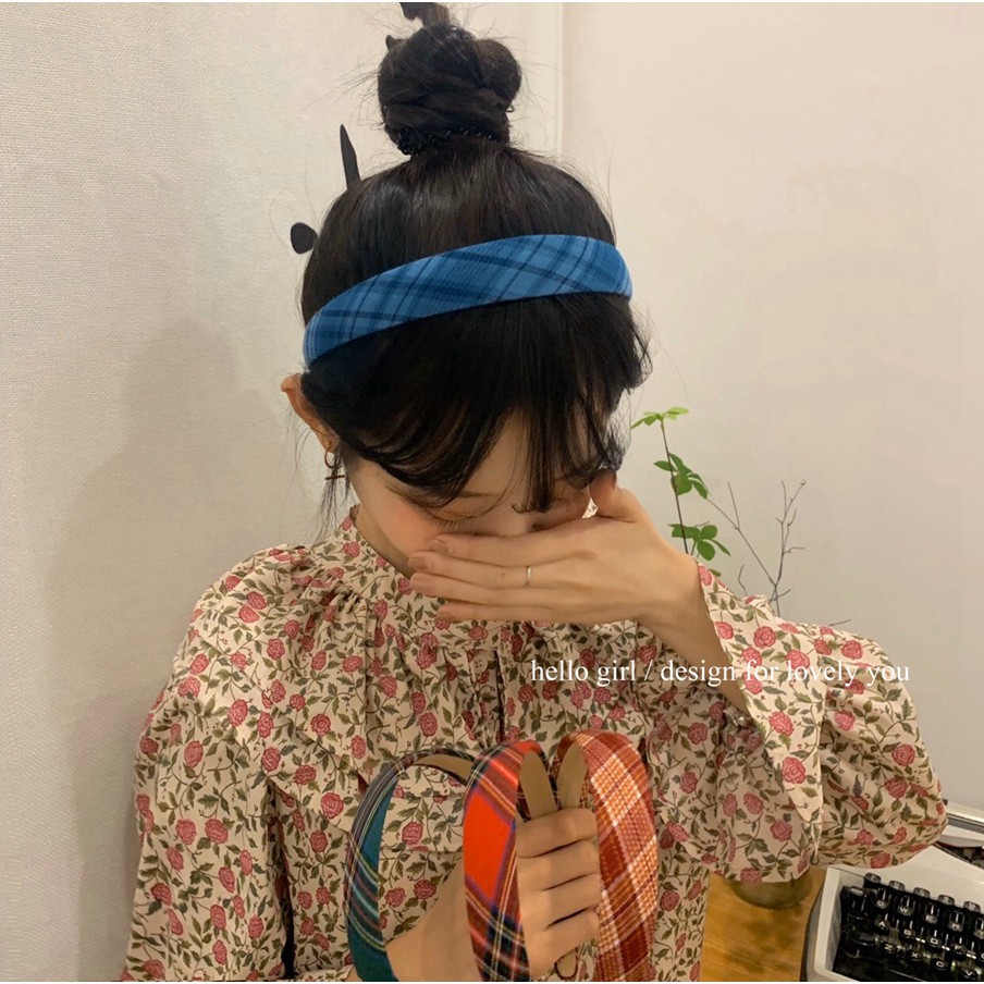 Băng đô cài tóc caro xinh xắn HOT TREND