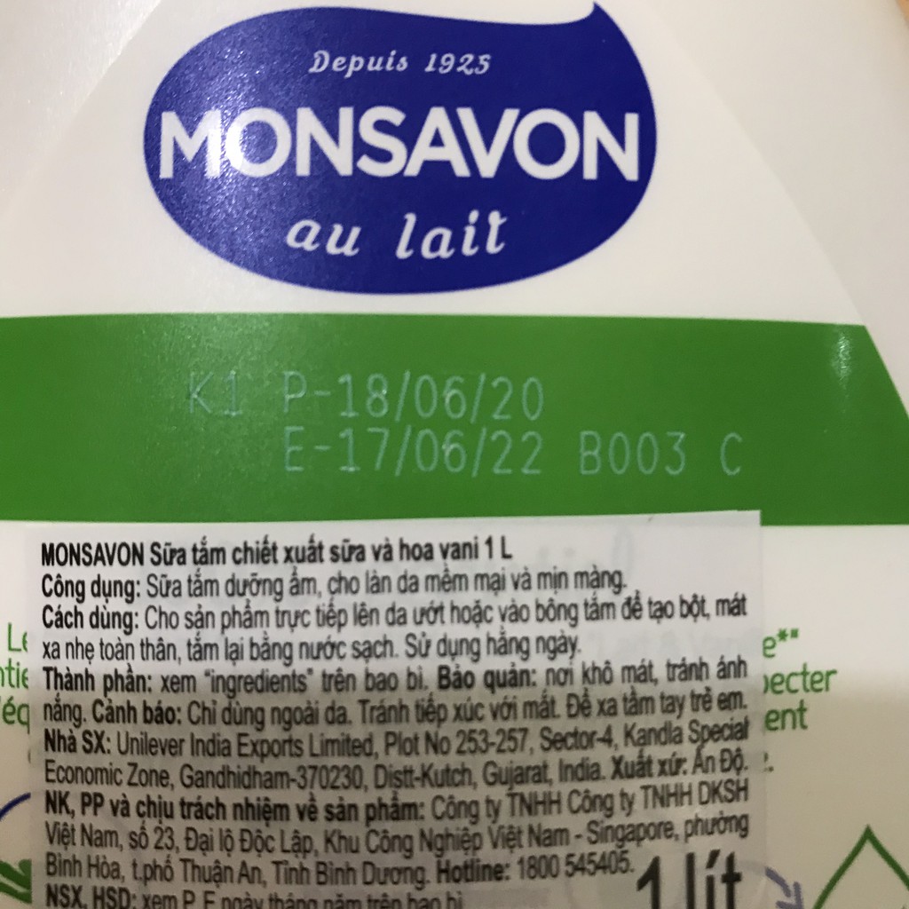 [DATE 06/2022] Sữa Tắm Monsavon Chiết Xuất Sữa Và Hoa Vani 1000ml Nhập Khẩu Ấn Độ | BigBuy360 - bigbuy360.vn