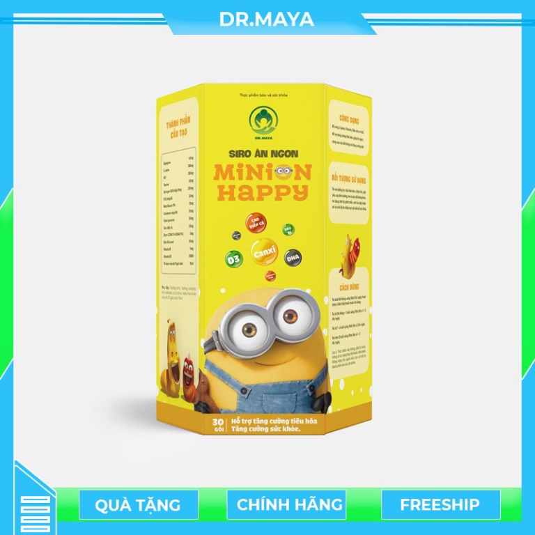 Siro ăn ngon MINION Happy 30 gói - 10ml/gói - Tốt nhất cho bé