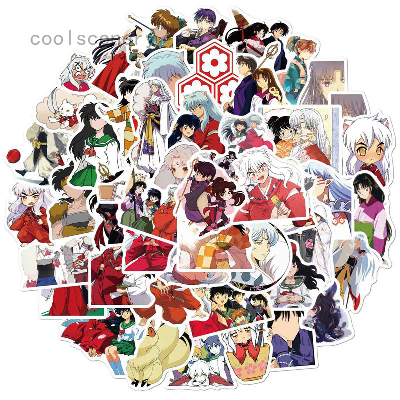 Set 50 miếng sticker hình Inuyasha dán trang trí độc đáo