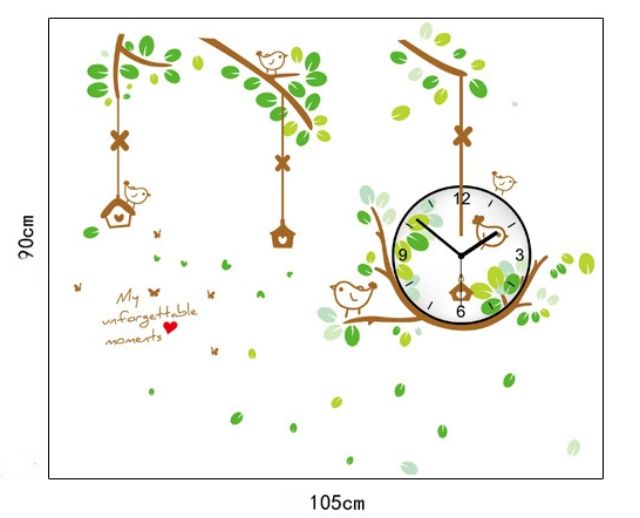 Đồng hồ kèm decal trang trí