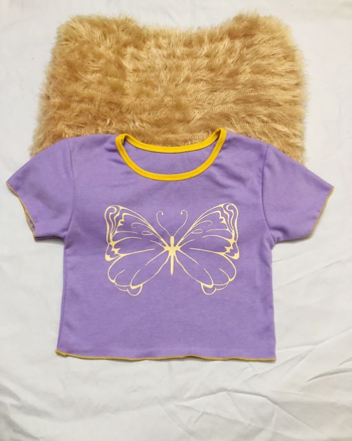 Áo croptop in hình bướm
