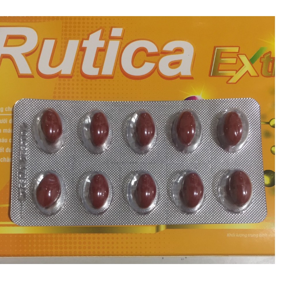 RUTICA Extra Hộp 100 Viên - Tăng cường sức bền mạch máu, giảm xuất huyết mạch máu.