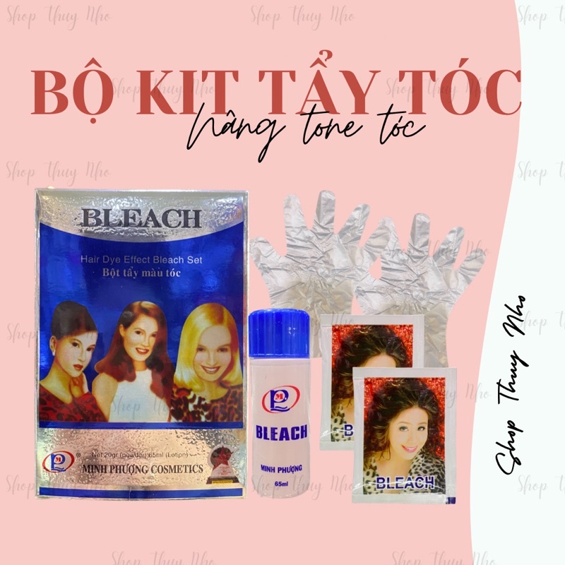 Bộ kit bột tẩy tóc nâng tone tóc Minh Phượng dụng cụ làm tóc Salon chuyên nghiệp