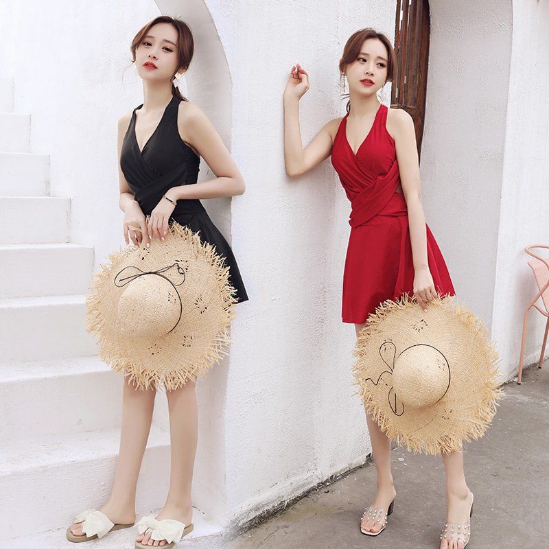 Women's Sexy Black Beautiful Korean One-piece Swimwear | BigBuy360 - bigbuy360.vn