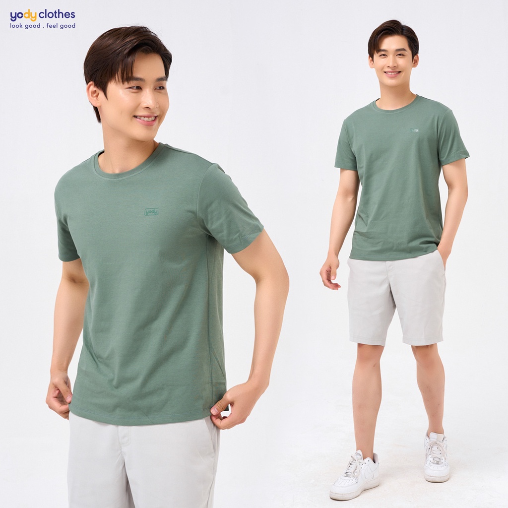 Áo thun phông nam YODY form rộng vải chất bột ngô thoáng mát TSM5261