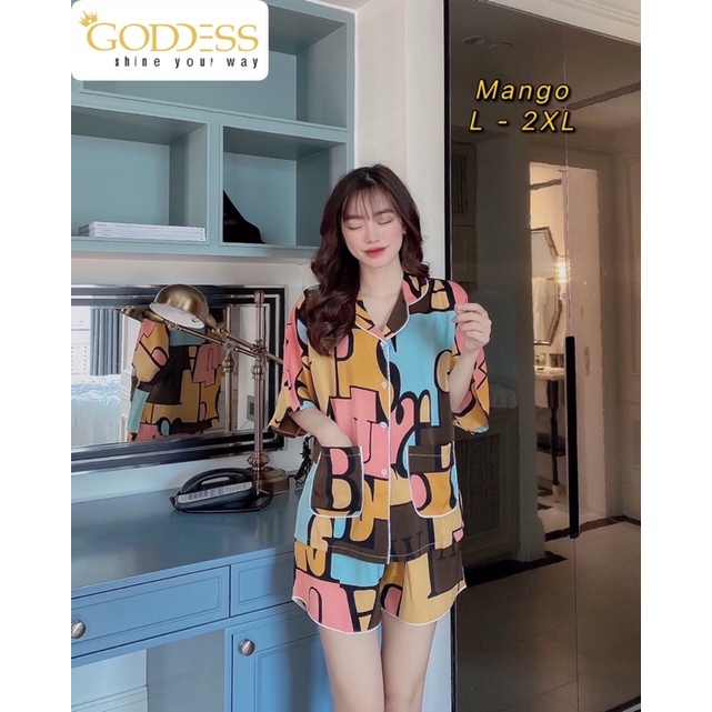 [Mã GODD2407 giảm 5% đơn 199K] Bộ Pijama Lụa Mango tay dơi 💖 Đồ ngủ đùi Bigsize 40 - 80kg cao cấp Mango mát lịm | BigBuy360 - bigbuy360.vn