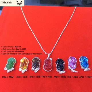 TM 0002 - Dây Chuyền Bạc Ta Nữ S990 Tiến Minh + Mặt Tì Hưu phong thủy bọc Bạc ( tượng trưng cho sự may mắn, tài lộc)