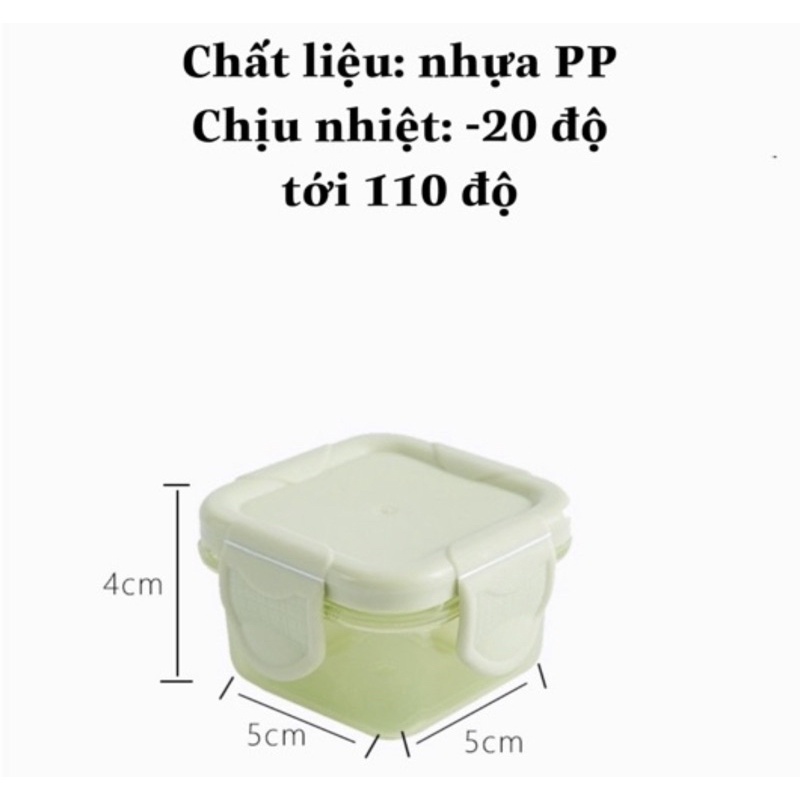 Combo 2/4 hộp chia thức ăn, hộp đựng thức ăn dặm cho bé kt nhỏ