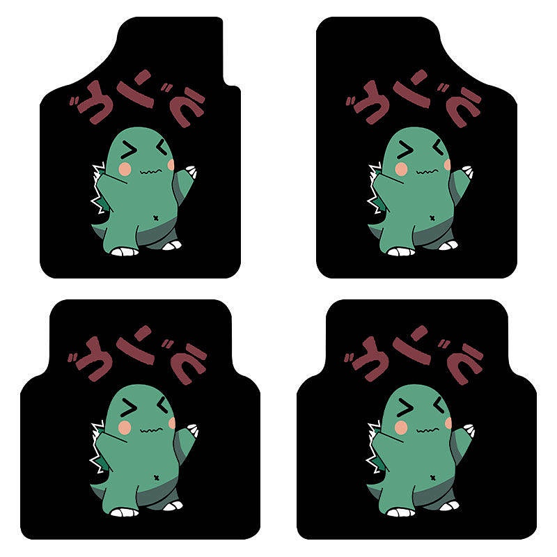 Car Interior Foot Mat Cartoon Cute Short Plush Non-Slip Floor Mat Universal Easy Cleaning Crystal Velvet Carpet car accessories HUoG