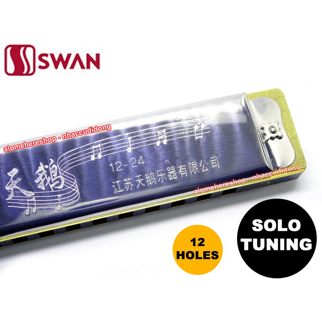 Kèn harmonica Swan 12 lỗ SW1224 Solo Tuning key C