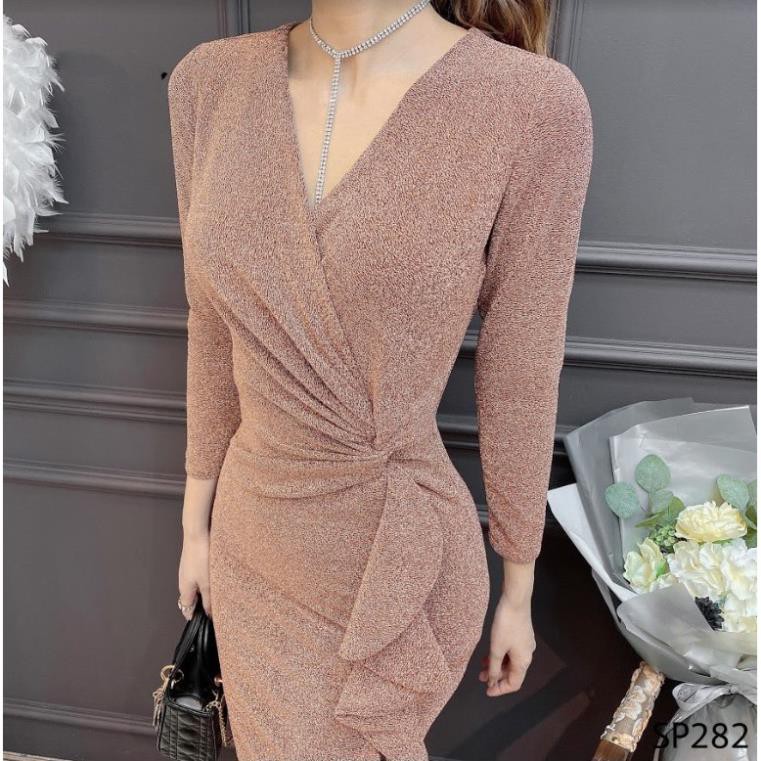 ADIOS Váy len xoắn eo body sang trọng, váy công sở, dự tiệc nữ tính SP282 | BigBuy360 - bigbuy360.vn