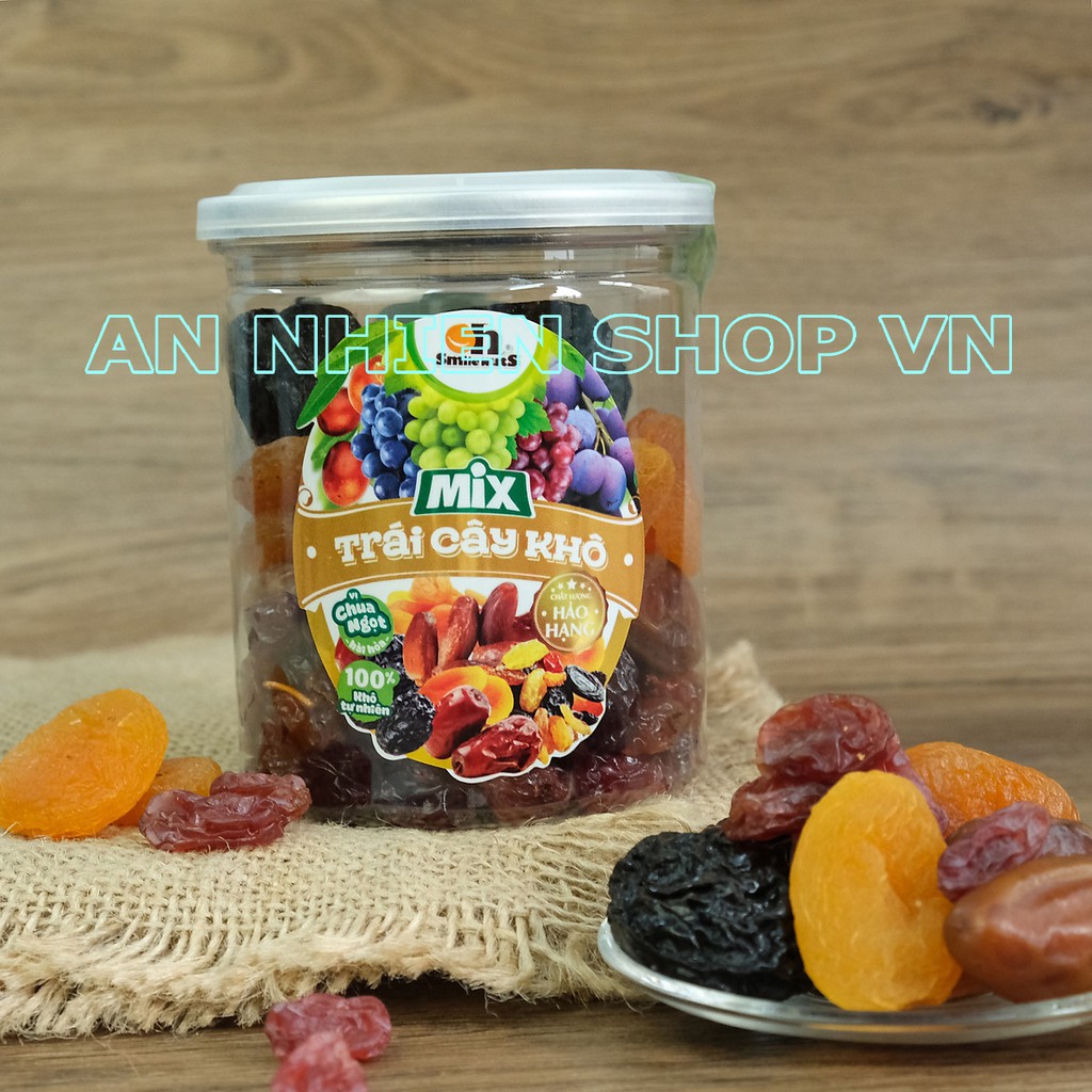 Hỗn Hợp Trái Cây Khô Smile Nuts (275g & 500g) | Chà Là Tunisia - Mơ Sấy Thổ Nhĩ Kỳ - Mận & Nho Đỏ Chile