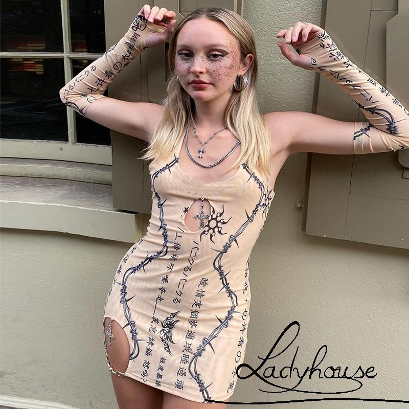 Đầm Ôm Dáng 2K Phong Cách Gothic Cổ Điển Quyến Rũ Cho Nữ