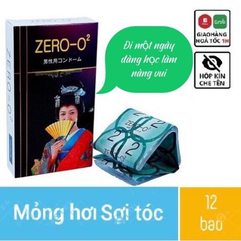 Bao cao su mỏng trơn Zero 02 [SIÊU MỎNG ]  size nhỏ ôm khít Nhật Bản Hộp 12C - CÓ NHƯ KHÔNG CHO NÀNG NGÂY NGẤT