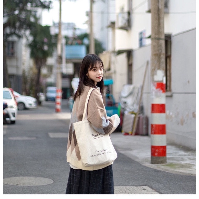 Áo cardigan len kẻ viền ulzzang Tia19 . Áo khoác len kẻ trám vintage ( Ảnh thật) | BigBuy360 - bigbuy360.vn