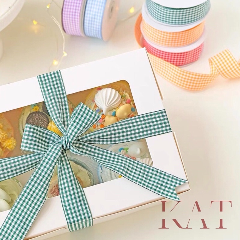 Ruy Băng Vải Trang Trí Hộp Quà Hoạ Tiết Sọc Caro - KAT Official Store