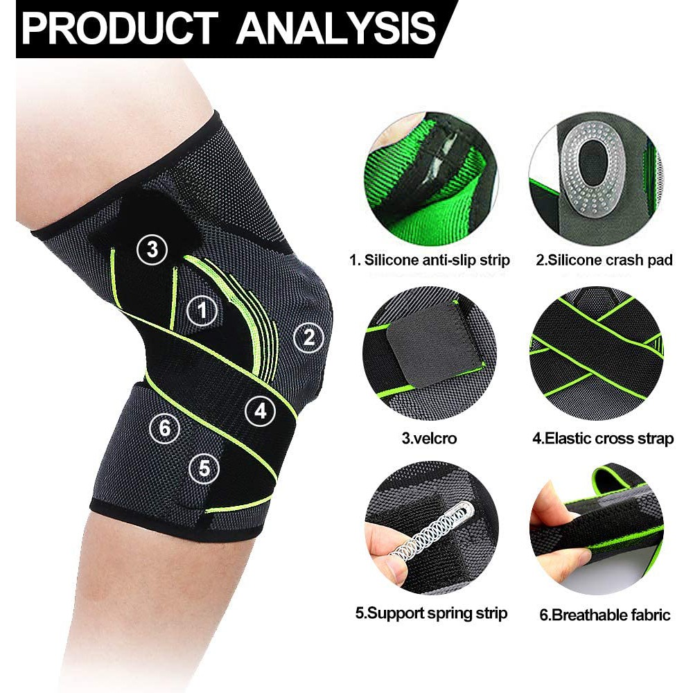 Đệm Bảo Vệ Đầu Gối Co Giãn Tốt Có Thể Điều Chỉnh Kích Cỡ