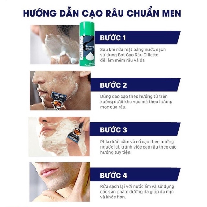 Bọt cạo râu Gillette 175g sx Thailand