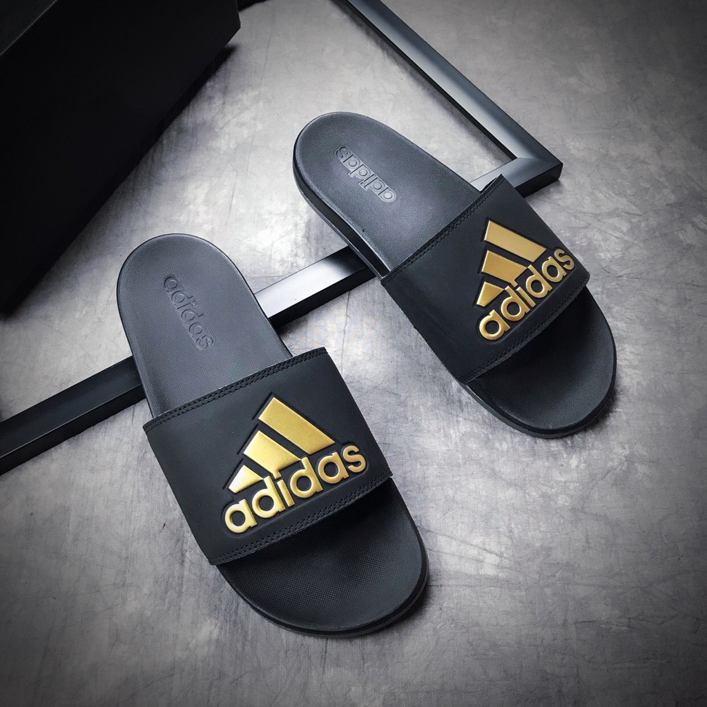 Dép Adidas Auth FREESHIPAdidas Adilette Comfort Slides Black Gold - Dép Nam Quai Ngang Chính Hãng - Simple Sneaker