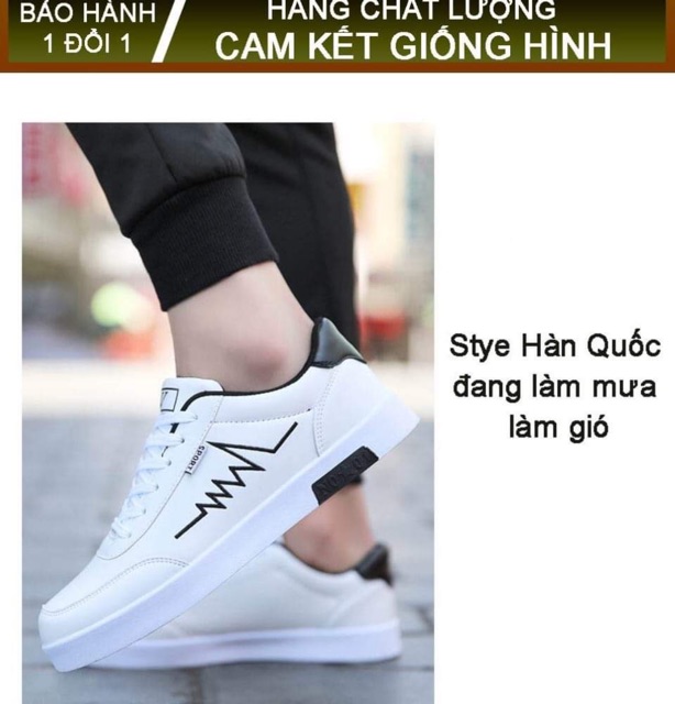 [ MUA 1 TẶNG 1 ] Giày thể thao nam-giày thể thao sneaker nam trắng cổ thấp