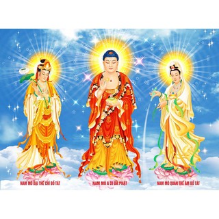 tranh đính đá tam thế phật cực đẹp
