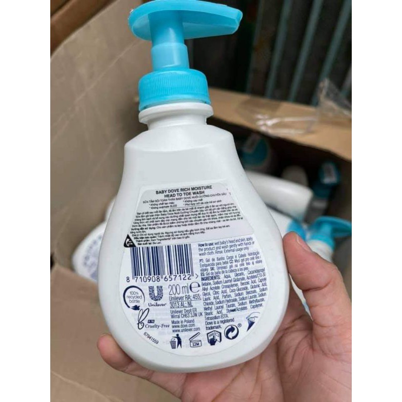 Sữa tắm gội toàn thân 200ml baby dove nuôi dưỡng chuyên sâu.. | BigBuy360 - bigbuy360.vn