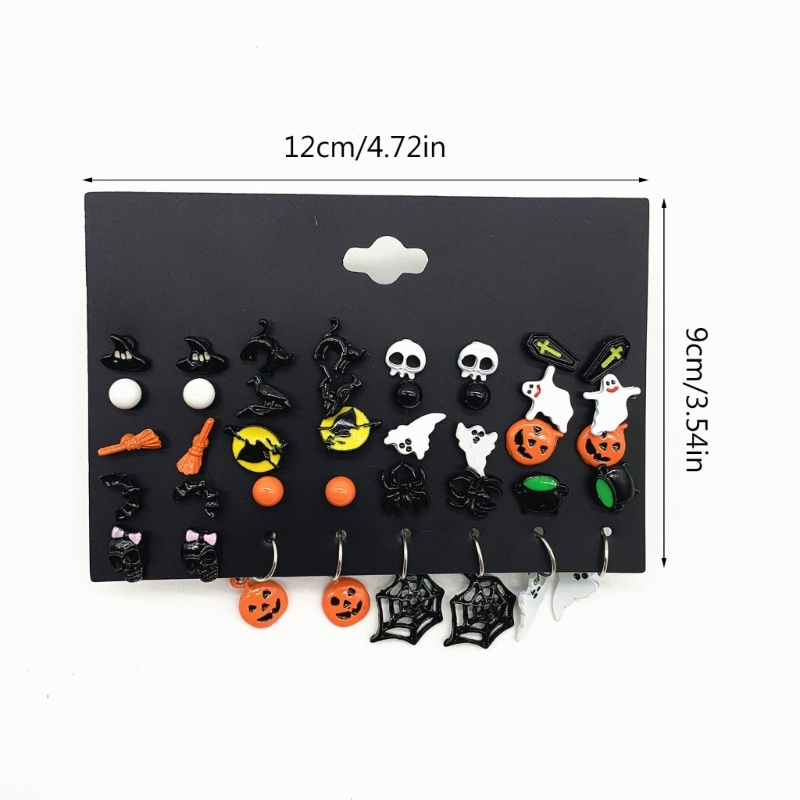 Khuyên Tai Dạng Vòng Thả Hình Bộ Xương Nhện Cho Tiệc Halloween YOUYO