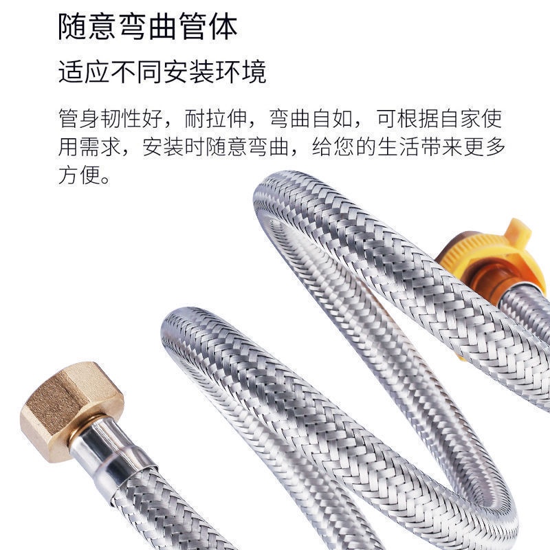 Vòi Nước Nóng Lạnh Bằng Thép Không Gỉ 304 sus304 Thiết Kế Bện 4 Điểm