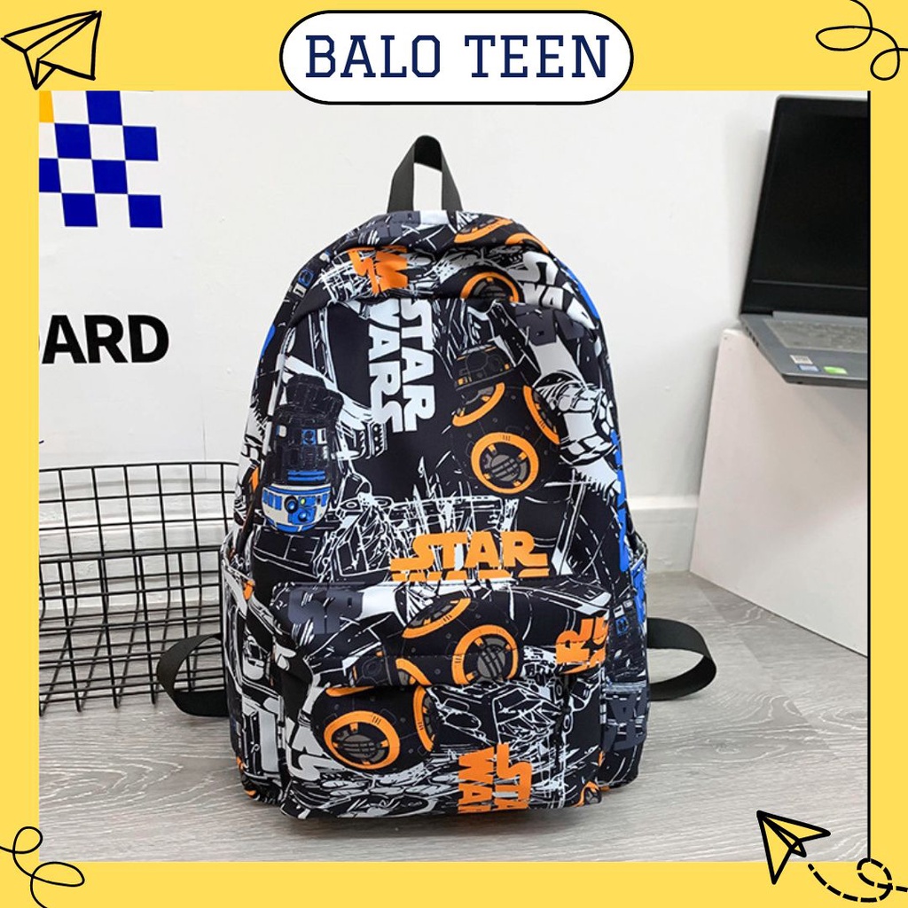 Balo Thời Trang Nam Nữ Ulzzang Teen Thể Thao Túi Cặp Xách Đi Học, Đi Chơi Du Lịch Đeo Vai Mẫu Loang 2022
