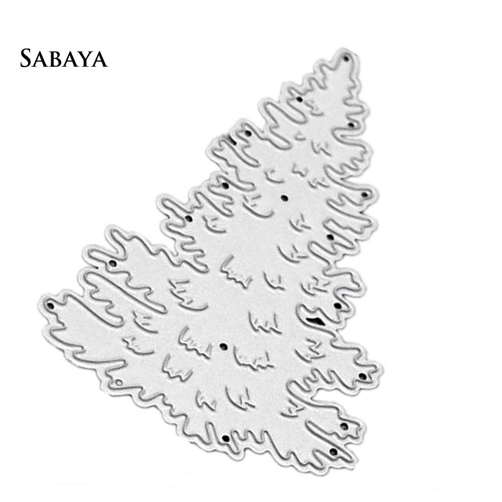 Khuôn cắt giấy làm từ kim loại hình cây thông giáng sinh trang trí album ảnh DIY