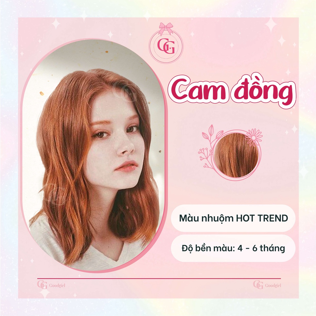 Thuốc nhuộm tóc màu Cam đồng + tặng kèm oxy và gang tay