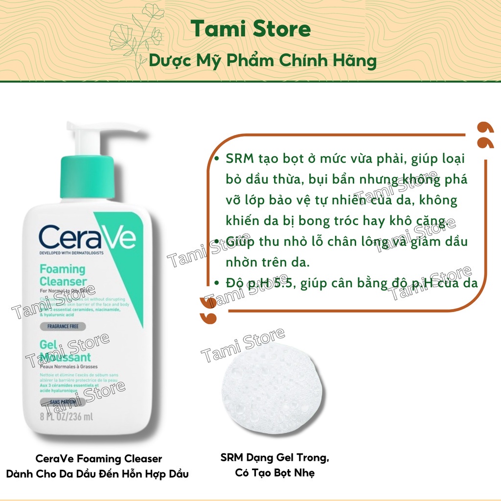 Sữa rửa mặt Cerave 236ml - Sữa rửa mặt dịu nhẹ Cerave dành cho da nhạy cảm, làm sạch sâu và giữ ẩm - Latino Shop