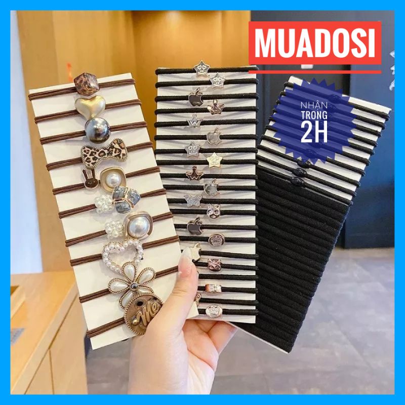 Set 60 Dây Cột Tóc Buộc Tóc Nhiều Hình Xinh Xắn