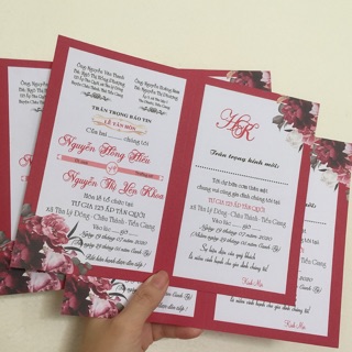 Thiệp cưới in hoàn thiện có phong bì