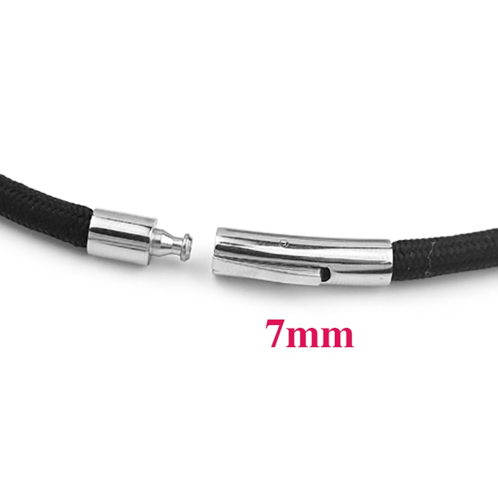 Dây chuyền nam dù thái cao cấp 7ly khóa inox trắng sáng đẹp, bao ngầu, thể hiện đẳng cấp phái mạnh