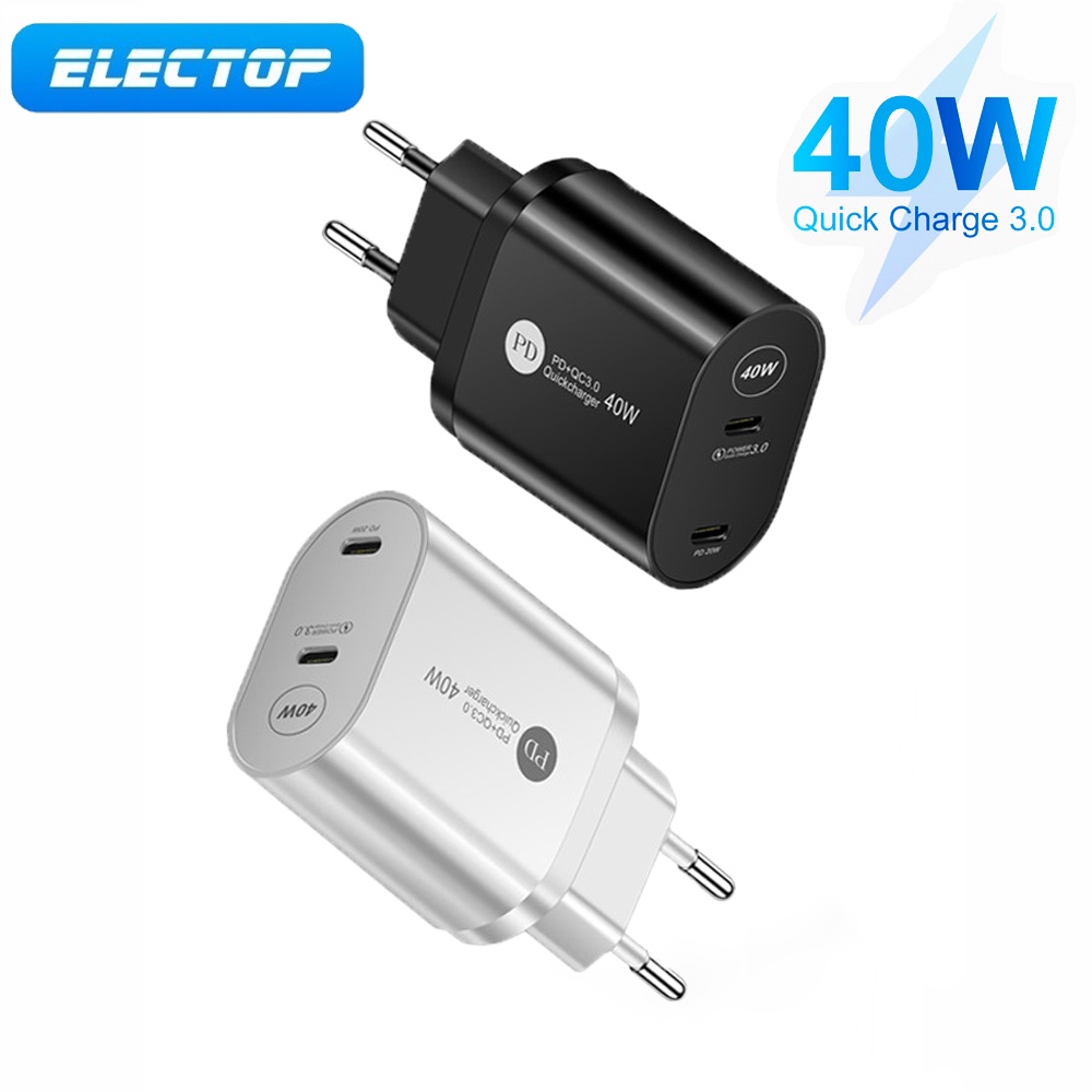 Cốc Sạc Nhanh PD USB Type-C QC 3.0 40W Cho iPhone 13 12 11 Pro Max X Xr iPad