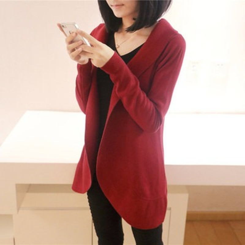 Áo Khoác Cardigan Dệt Kim Tay Dài Plus Size Cho Nữ