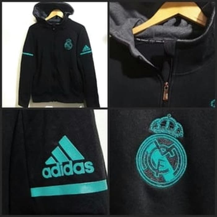 Áo Khoác Hoodie Adidas Zne Anthem Squad Real Madrid 2017 / 18