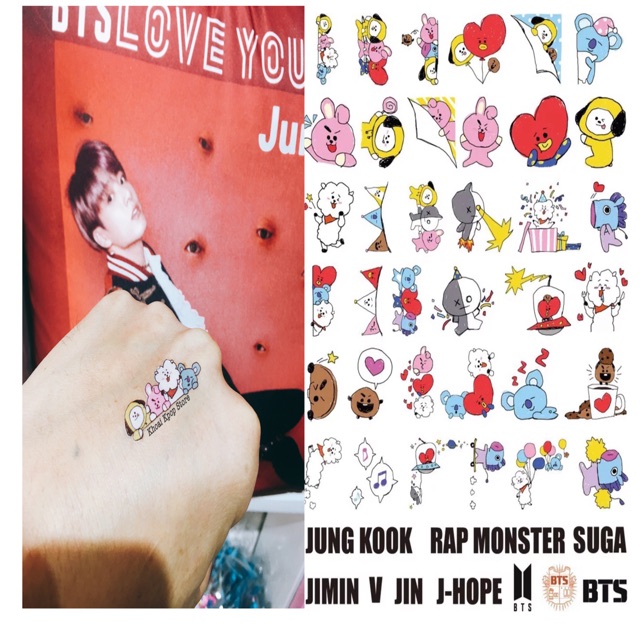 Miếng hình xăm BTS/BT21