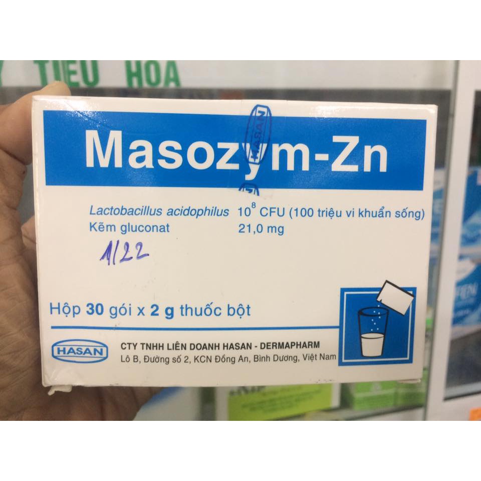 Men Masozym-Zn tăng cường miễn dịch cho hệ tiêu hóa hộp 30 gói