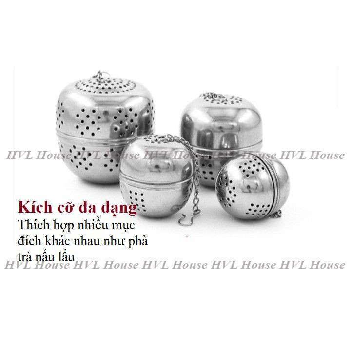 Bóng lọc trà, dụng cụ lọc gia vị inox có dây treo tiện lơi siêu bền - LOKING