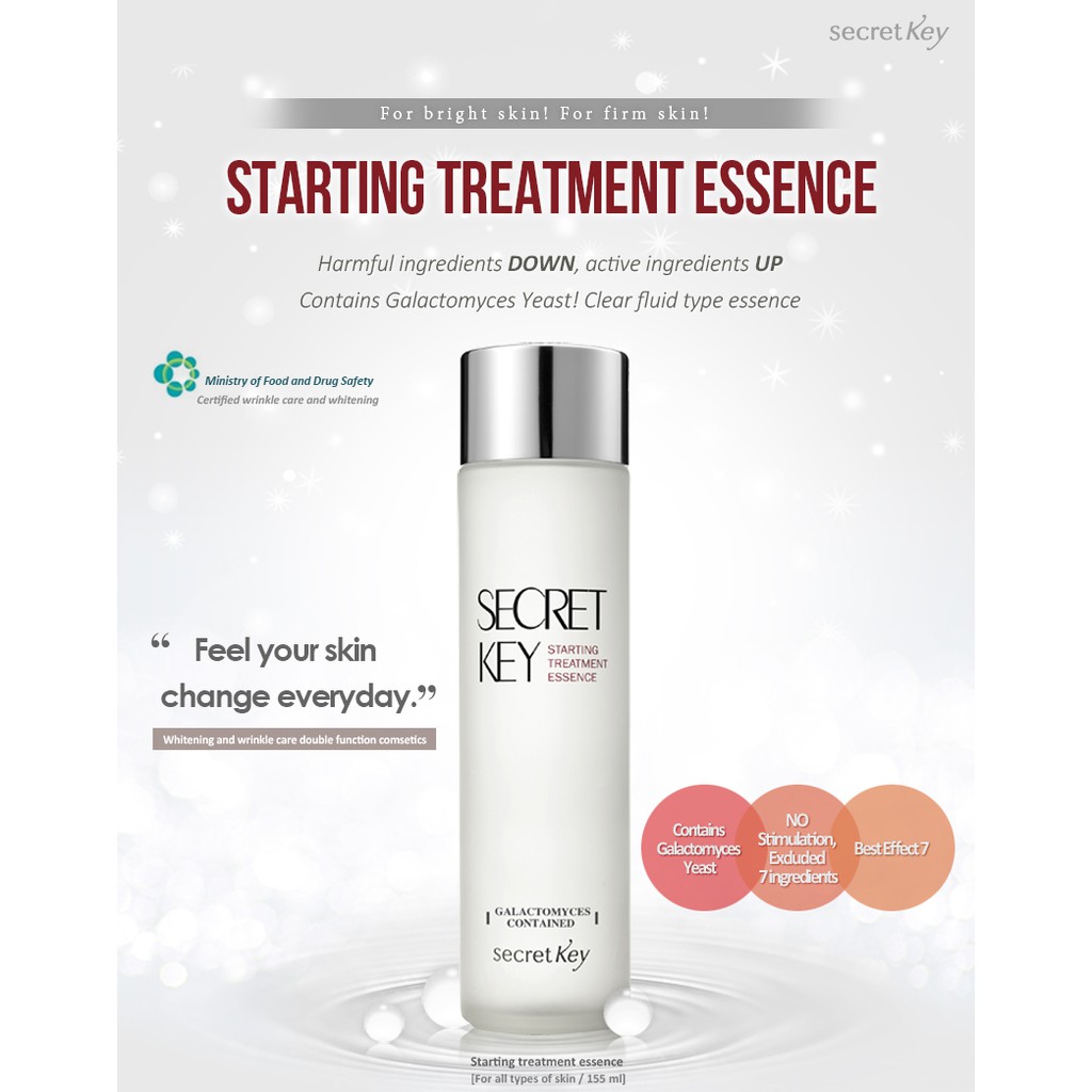 Combo 2 sản phẩm dưỡng ẩm da ngăn ngừa lão hóa Secret Key Starting Treatment (Essence + Cream)