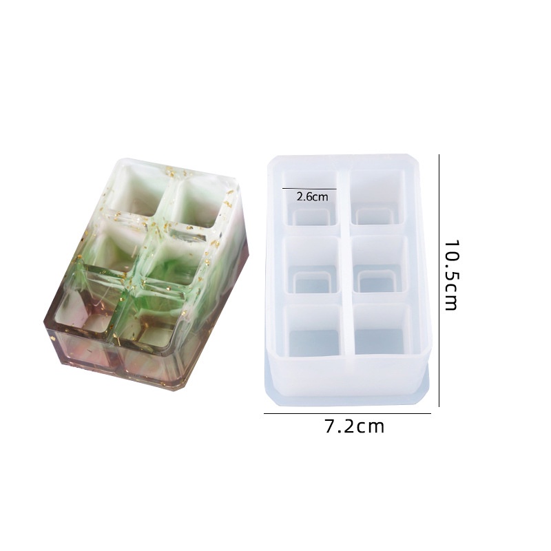Khuôn silicone Làm Khay Đựng Son Môi Bằng Nhựa Epoxy Trong Suốt Tiện Dụng