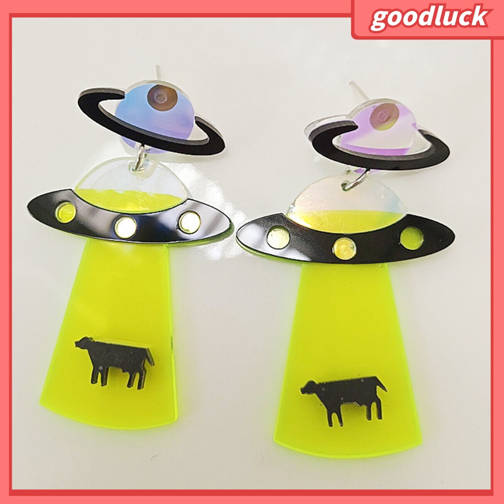 Khuyên Tai Nữ Hình Người Ngoài Hành Tinh Chất Liệu Acrylic