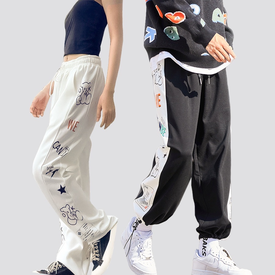Quần ống rộng nam nữ unisex,dáng jogger lưng thun thể thao thiết kế dây rút mặc suông bo gấu, Local Brand