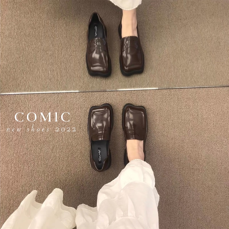 Giày Oxford mũi vuông da bóng 0099-1 Comic