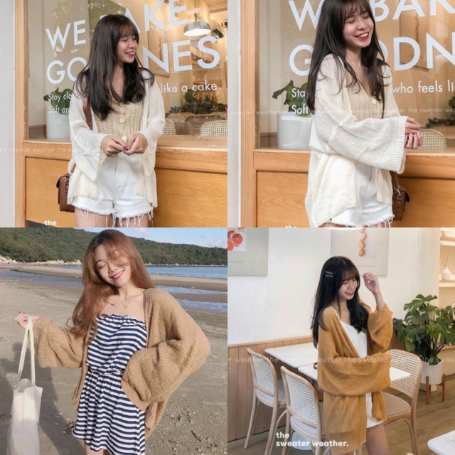 [CÓ SẴN - LOẠI 1 - FREESHIP] ÁO KHOÁC LEN CARDIGAN LƯỚI MỎNG KLTR