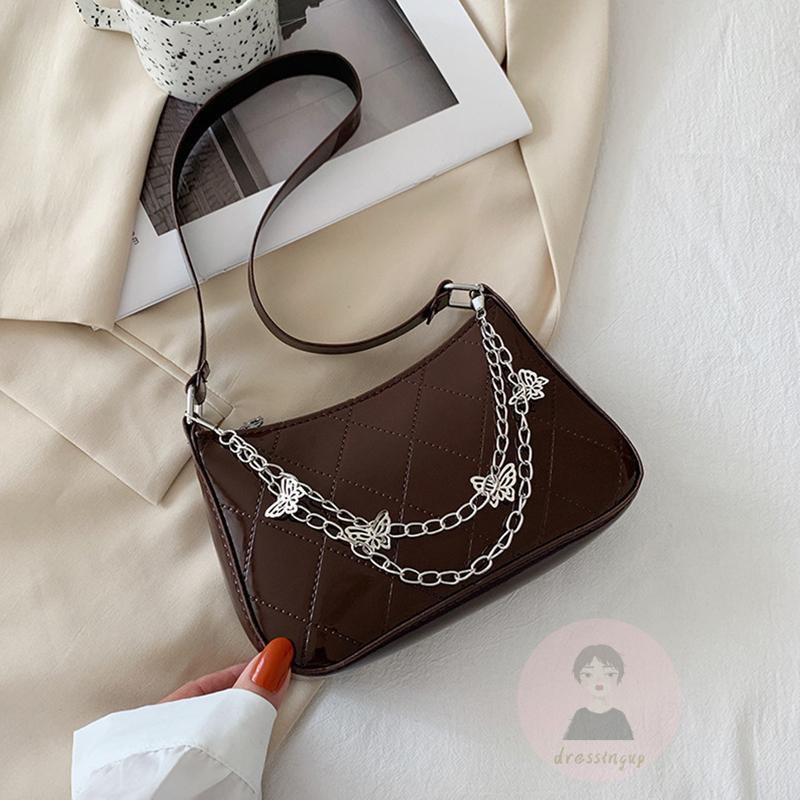 Túi Đeo Dưới Cánh Tay Với Dây Xích Trang Trí Hình Bướm Dành Cho Nữ