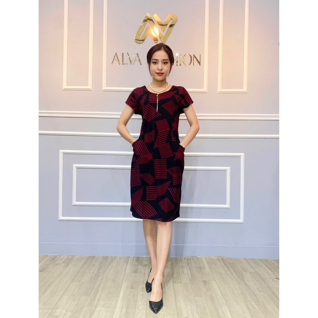 Đầm trung niên body ĐỦ SIZE co dãn tốt, thiết kế độc quyền thời trang Alva | BigBuy360 - bigbuy360.vn